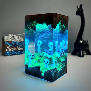 Epoxy resin lamp,Desk Decor,Resin Art Lamp,custom resin lamp,gift for Kids,Gift for anime fans,gift for lover,Gift for Sister image 5