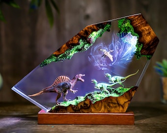 Spinosaurus Dinosaur Figure, Customer Jurassic world lamp, Dinosaur night light, Dinosaur statue, Unique resin lamp, Lamp for baby
