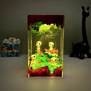 Epoxy resin lamp,Desk Decor,Resin Art Lamp,custom resin lamp,gift for Kids,Gift for anime fans,gift for lover,Gift for Sister image 6