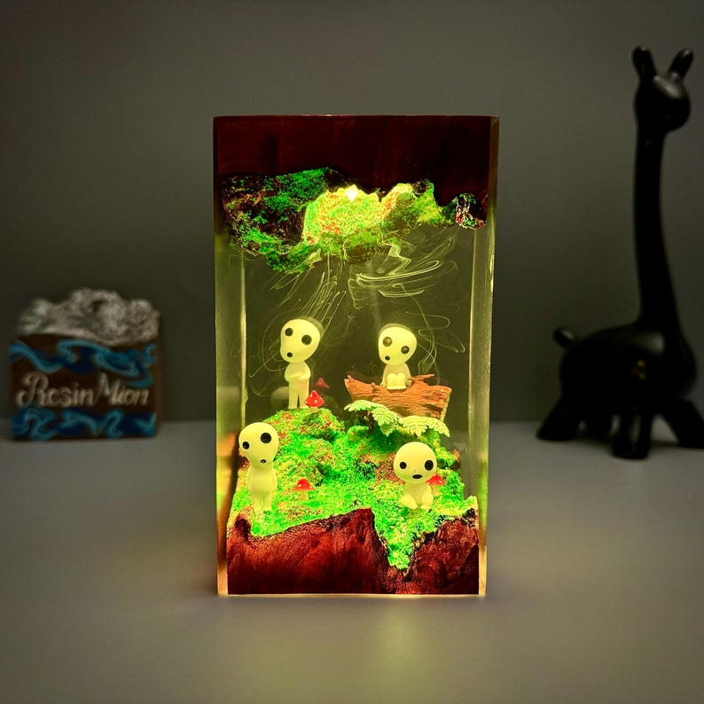 Epoxy resin lamp,Desk Decor,Resin Art Lamp,custom resin lamp,gift for Kids,Gift for anime fans,gift for lover,Gift for Sister image 6