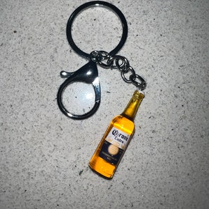 Corona bottle key chain with snap hook