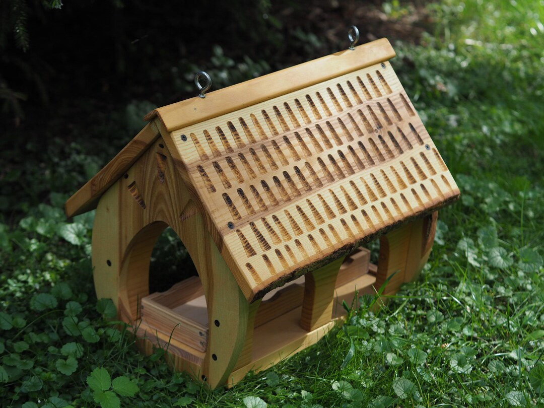 Wooden Birds Feeder Etsy