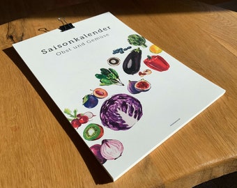 Illustrierter Saisonkalender in A4 und A3 | Obst und Gemüse