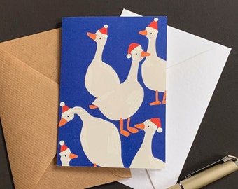 Weihnachtskarte "Gans" | Klappkarte auf nachhaltigem Papier