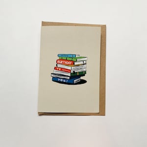 Geburtstagskarte "Bücherwurm" | Klappkarte mit oder ohne Umschlag auf nachhaltigem Papier