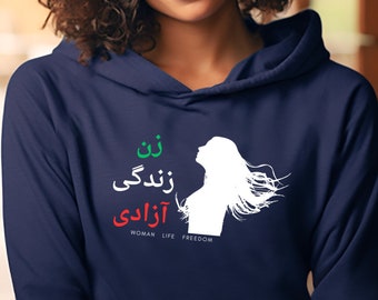 Woman Life Freedom Hoodie – Iranian Protests, Unisex Pullover