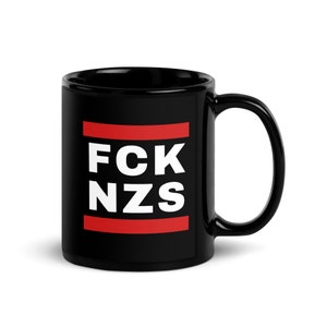 Black Glossy Mug FCK NZS Tasse