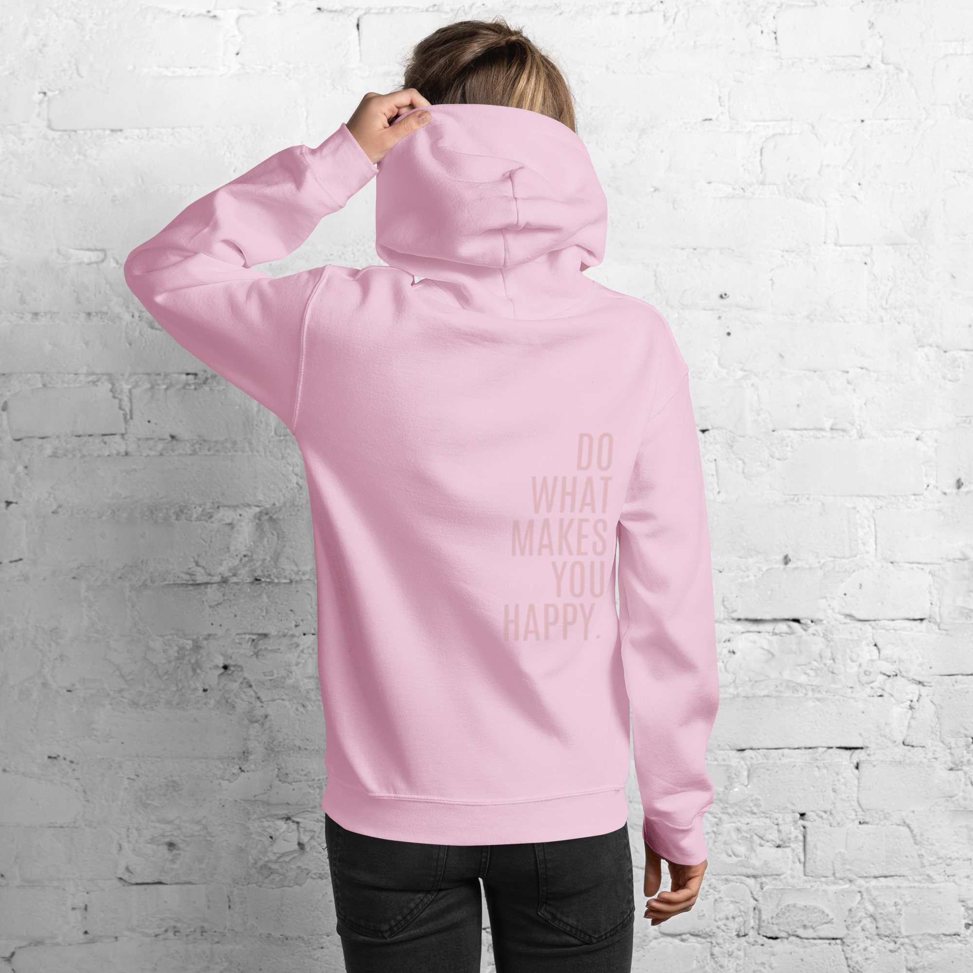 Rób to, co sprawia Ci radość Bluza z kapturem unisex jasnoróżowy sweterek pasja prezent radość