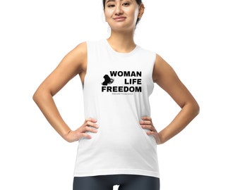 Woman Life Freedom Muscle shirt tank top Unisex - support of Iranian Protests Jin Jiyan Azadi Womens Rights