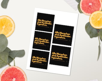 Alle Menschen sind Ausländer irgendwo Sticker sheet