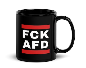 Czarny błyszczący kubek FCK AFD Tasse