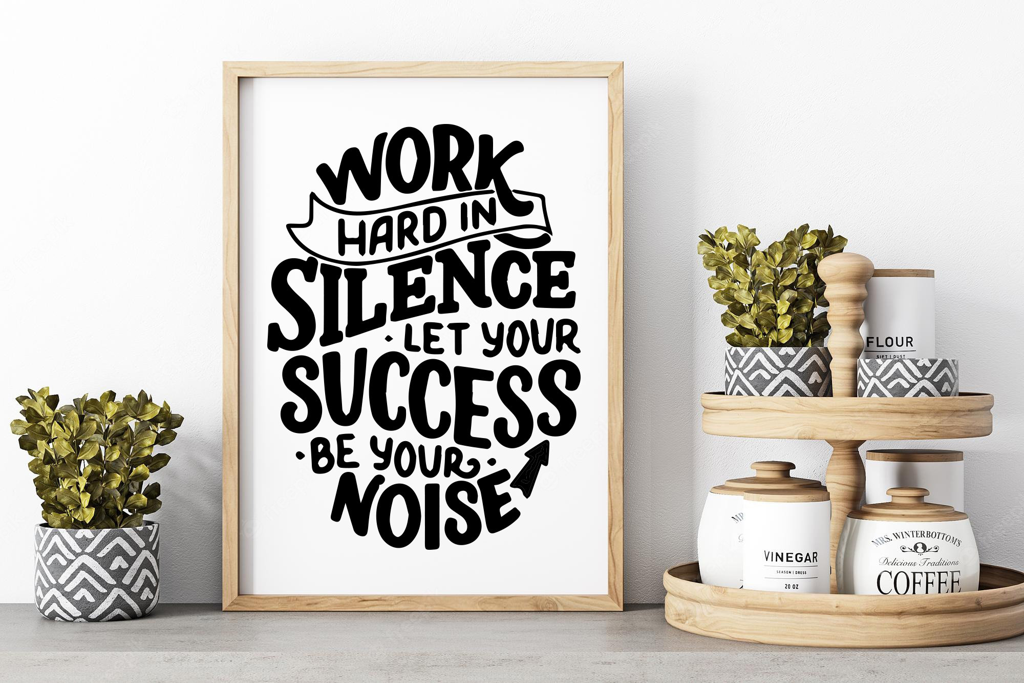 Printable Wall Art Wall Art Quotes Work Hard in Silence Etsy