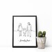 Line Art Print, Family Line Art, Mom Dad and Child Art Print, Family ...