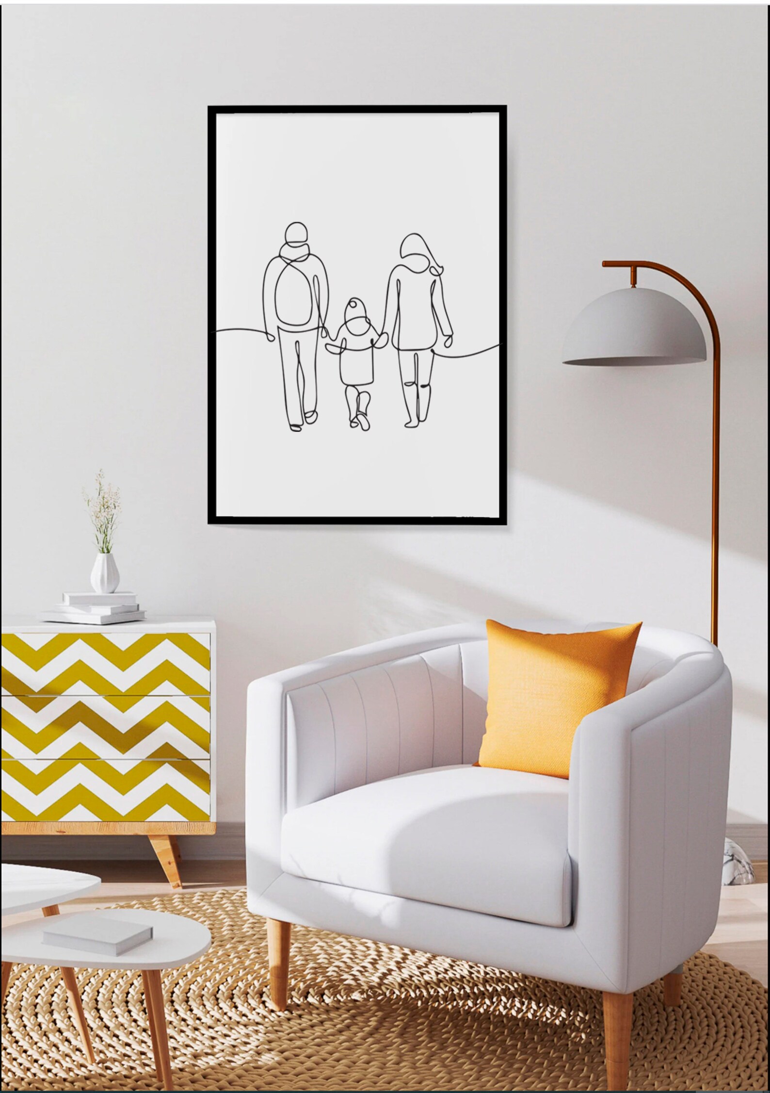 Line Art Print, Family Line Art, Mom Dad and Child Art Print, Family ...