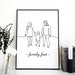 Line Art Print, Family Line Art, Mom Dad and Child Art Print, Family ...