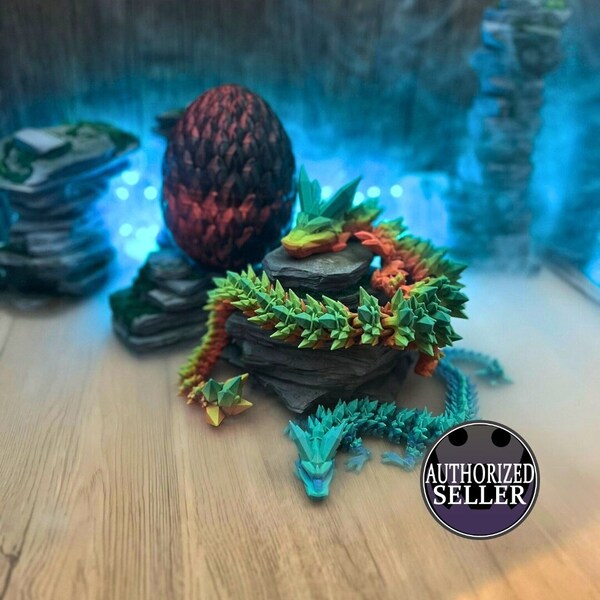 Enchanting Articulated Crystal Dragon | 3D Printed | Fidget