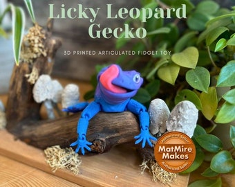 Geco leopardo leccante / stampato in 3D / giocattolo Fidget