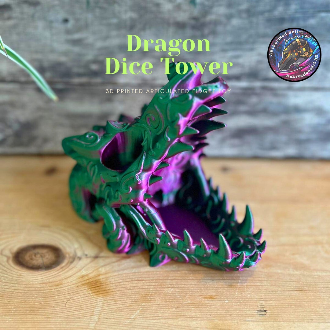 Dragon Skull Dice Tower 3D Printed Fidget Toy Etsy