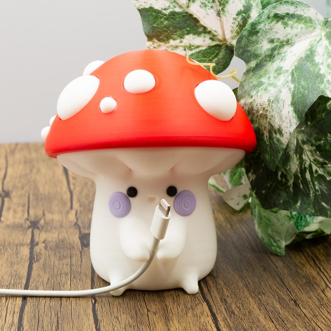 Happy & Angry Toadstool Cable Tidy Model | 3D Printed