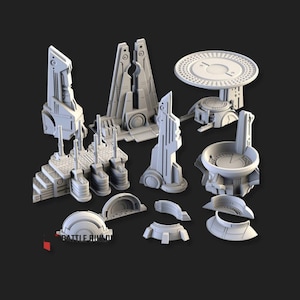 Xenos Scenery Terrain (Set 3) | Scenery / Terrain | 3D Printed | FDM PLA