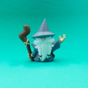 3D Printed Wizard Figure | Bearded Mage with Staff for TTRPG Games