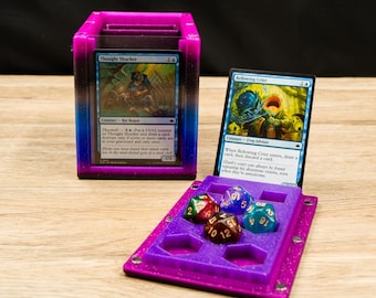 MTG Commander Deck Box con contenitore esteso per dadi / stampato in 3D