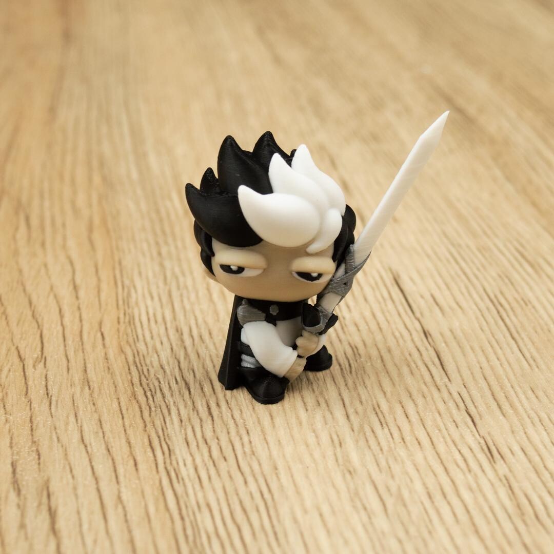 Chibi Fighter Miniature | 3D Printed Hero Model for TTRPG Games - Etsy