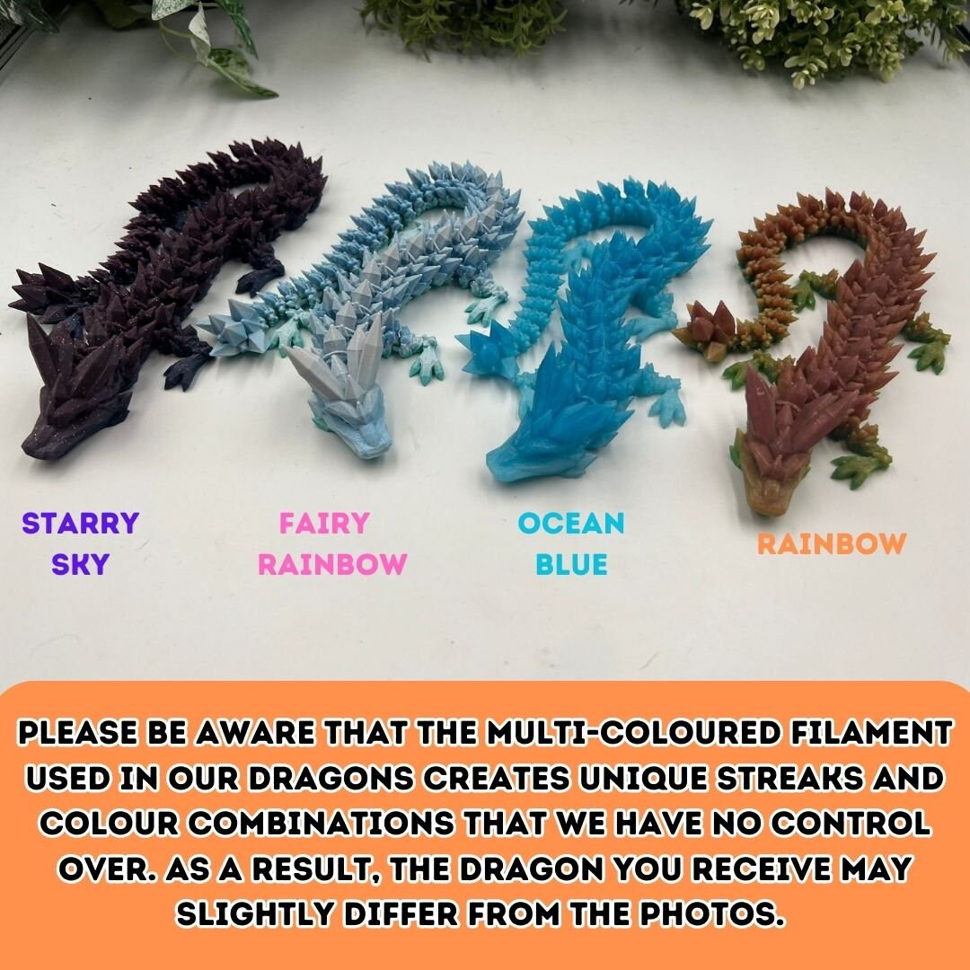 Enchanting Articulated Crystal Gem Dragon 3D Printed Dual Etsy UK