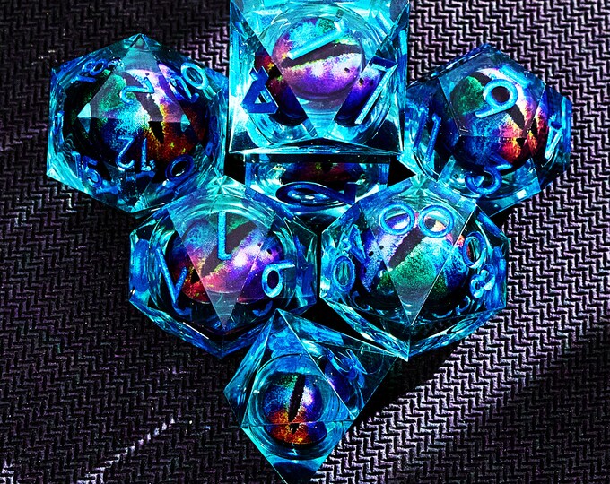 10 Stück Polyedrische Würfel 16mm - Acryl DND Würfel Set Blau-Schwarz Für Rollenspiele