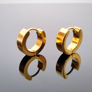 Men's gold hoop earrings, pierced hoops inspired by the Trafalgar Law costume from the One Piece manga