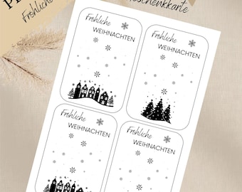 印刷テンプレート メリークリスマスインバッグ PDFテンプレートのダウンロードと印刷 自分で印刷 ギフトカード メリークリスマス