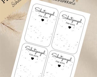 Print template Guardian angel for you in the bag PDF template for download and printing Self-printing Gift card angel