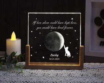 The Moon Crystal Night Light in Memory of the Night of Pet Loss,Custom Pet Crystal Gift,Pet Memorial Gift,Gifts for Pets,Dog Memorial