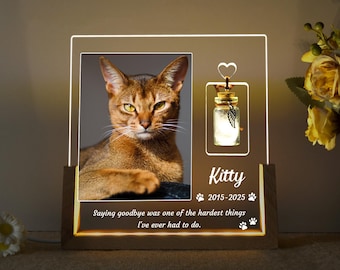 Custom Pet Photo Night Light: Dog Memorial Gift, Personalized Pet Loss Plaque