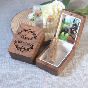 Custom Wooden Pet Hair Memorial Box,Shadowbox for Pet,Pet Fur Keepsake,Dog Hair Memorial,Pet Memorial Gifts,Pet Loss Gifts,Custom Pet Urn