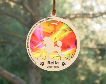 Dog memorial Suncatcher,personalized dog name and date memorial,memorial gift,dog sympathy gift,Gift for animal lover,pet loss memorial