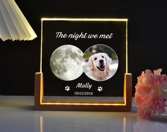 Custom Pet Moon Phase Lamp,Pet Memorial Plaque,Dog Memorial Gifts For Loss Of Dog And Cat,Pet Memorial Gifts,Mother's Day Gifts from Dog