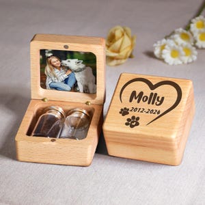 Custom Pet Memorial Gifts, Cat Memorial, Wooden Pet Hair Memorial Box, Personalised Pet Fur Keepsake, Dog Hair Memorial, Pet Memorial Box