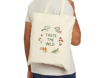 Foraging Gifts for Him and Her, Forager Canvas Tote Bag, Gifts for Foragers, Foraging Gift Ideas for Wildcraft, Nature Lover, Mushroom Lover