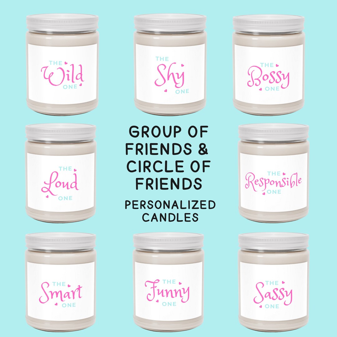 Funny Gifts for Group of Friends, Personalized Candles for Group of