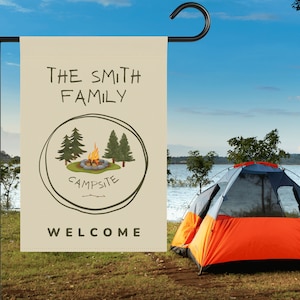 Camping Flags Personalized, Camping Flags for Couples, Custom Camping Flag, Custom Campers Sign, Camping Gift for RV, Gift Ideas for Camping