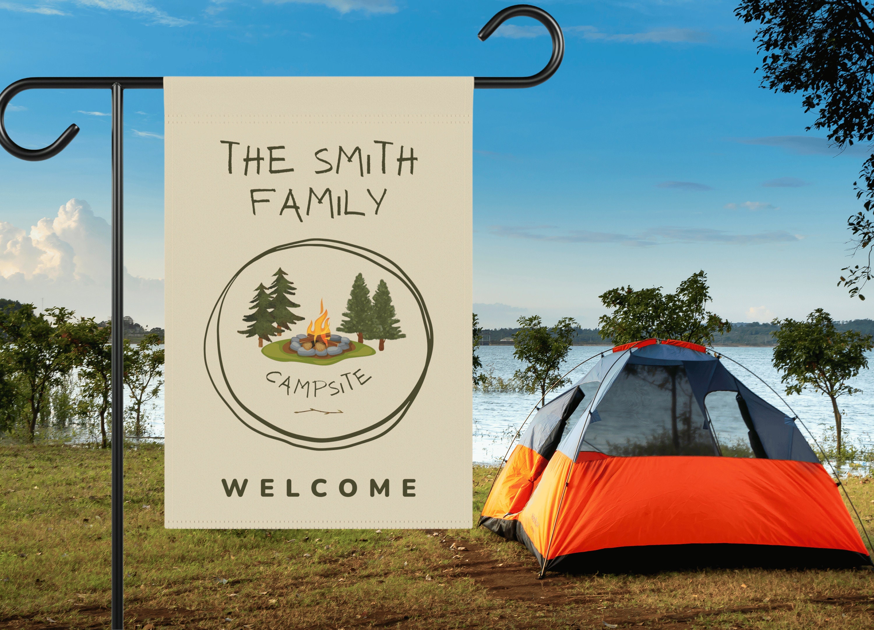 Camping Flags Personalized, Camping Flags for Couples, Custom Camping