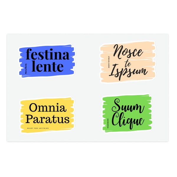 Latin Stickers, Latin Phrase, Latin Quotes, Gift for Latin Teacher Professor Student, Best Friend Appreciation Birthday Present