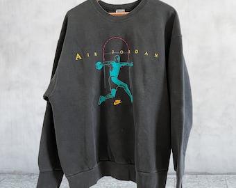 Vintage OG Nike Air Jordan Jumpman Sweatshirt. Nike Gray Tag. Dark Gray Extra Large