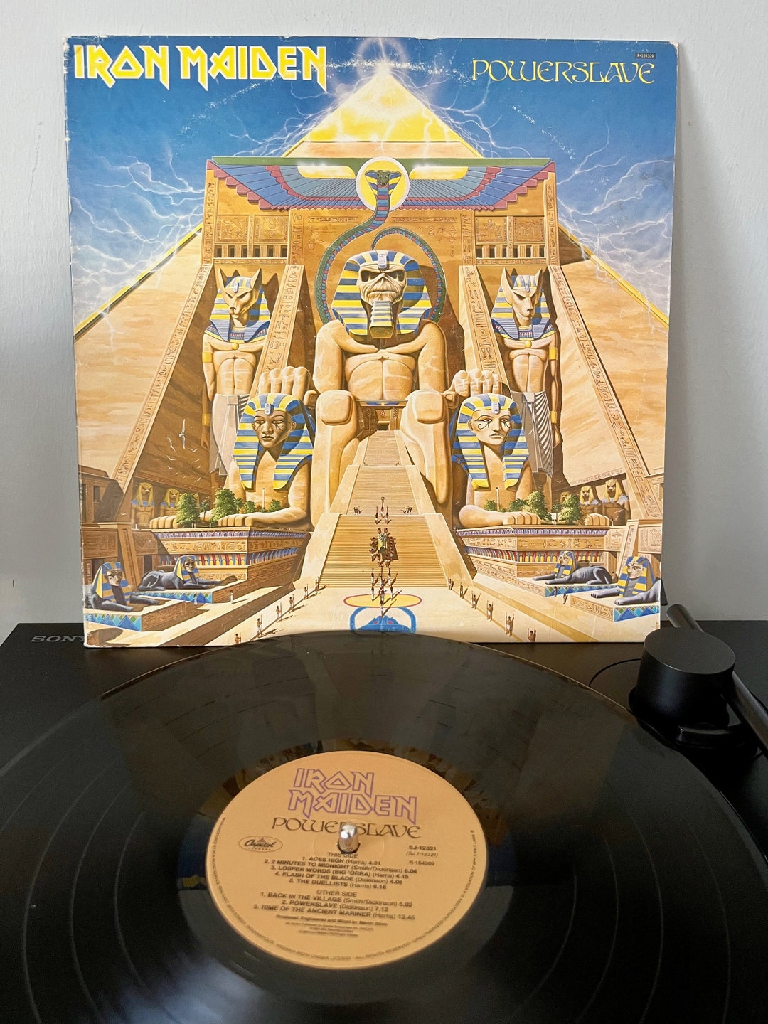 Vintage OG 1984 Iron Maiden Powerslave Vinyl LP Album R