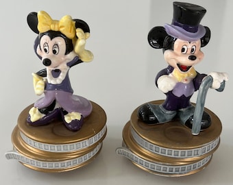 VTG Disney Mickey and Minnie music figurine set