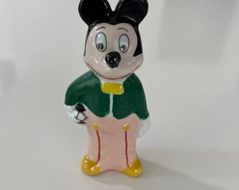 Rare VTG Mickey 1930-1950s Soccer Ceramic Figurine