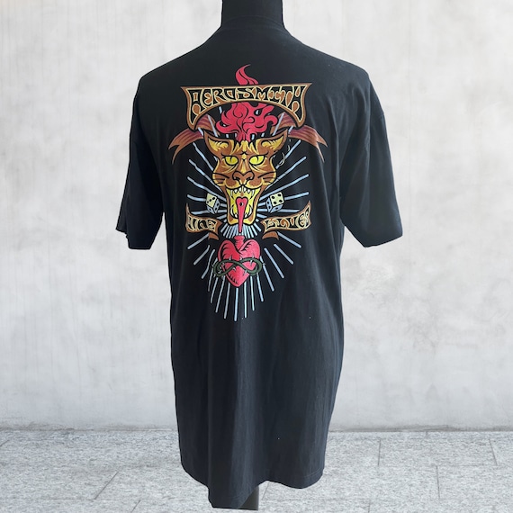 AEROSMITHエアロスミスNINE LIVES Tour1997TシャツL黒 Vintage Aerosmith 1997 Nine Lives Tour T-shirt. Large - Etsy