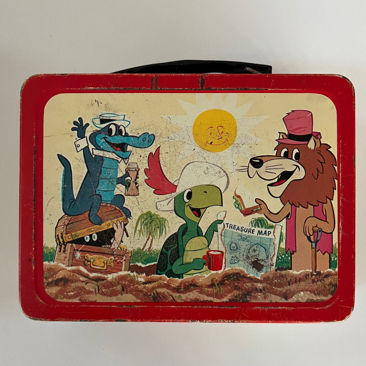 Rare Vintage 1960s Cartoon Zoo Lunch Chest Lunchbox Only No