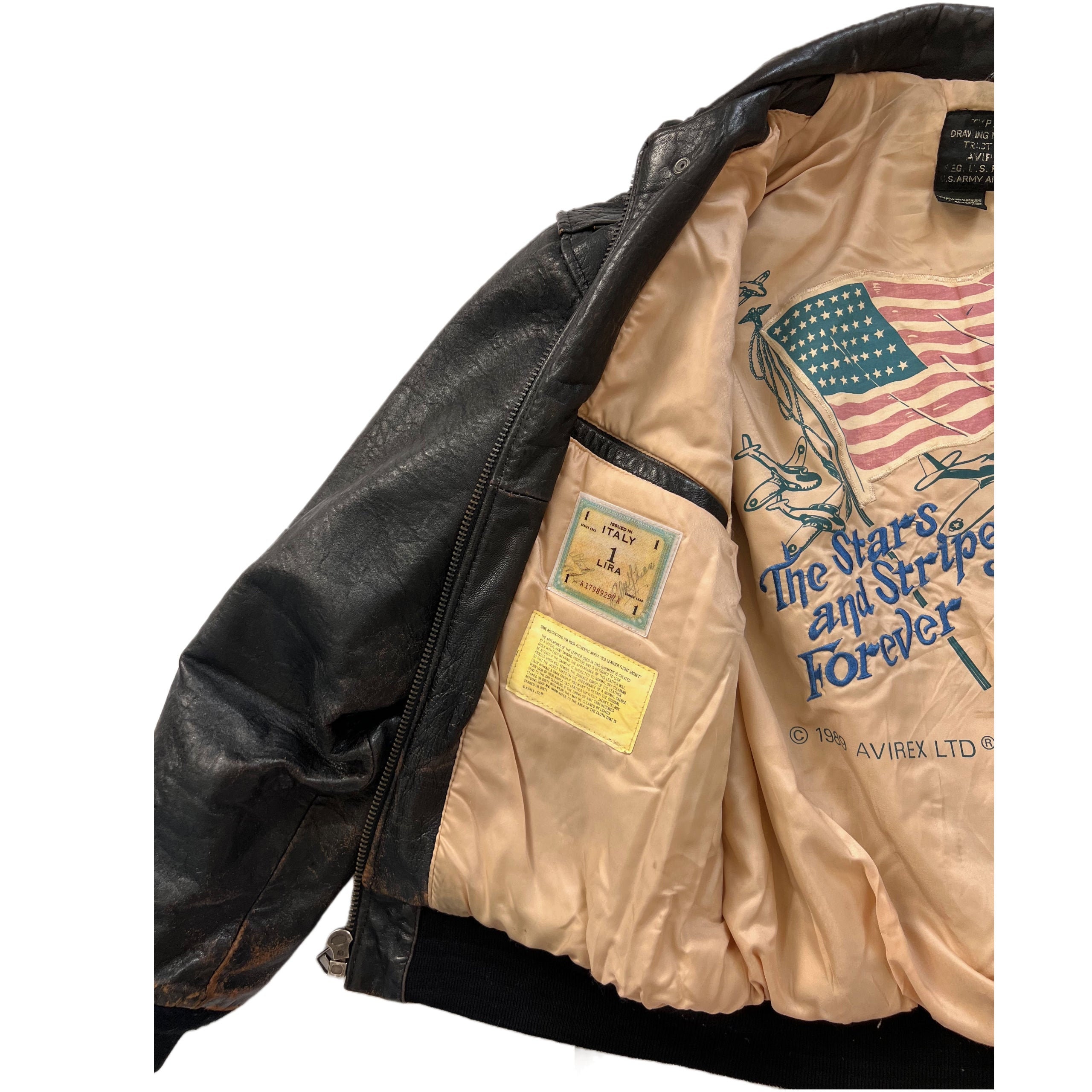 Vintage 89 Avirex A-2 Leather Flight Bomber Jacket Large Vintage 89 Avirex A-2 Leather Flight Bomber Jacket Large